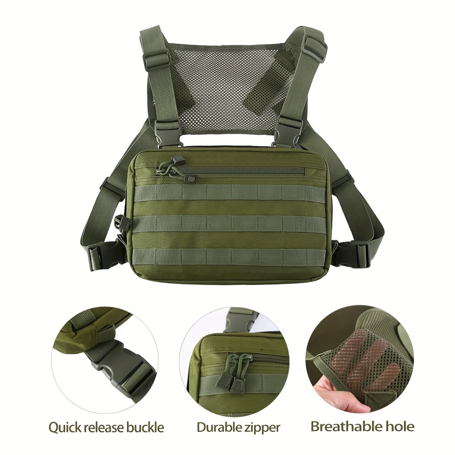 Outdoor Sports Chest Bag, Multi-functional Practical Convenient Mesh Breathable Chest Bag