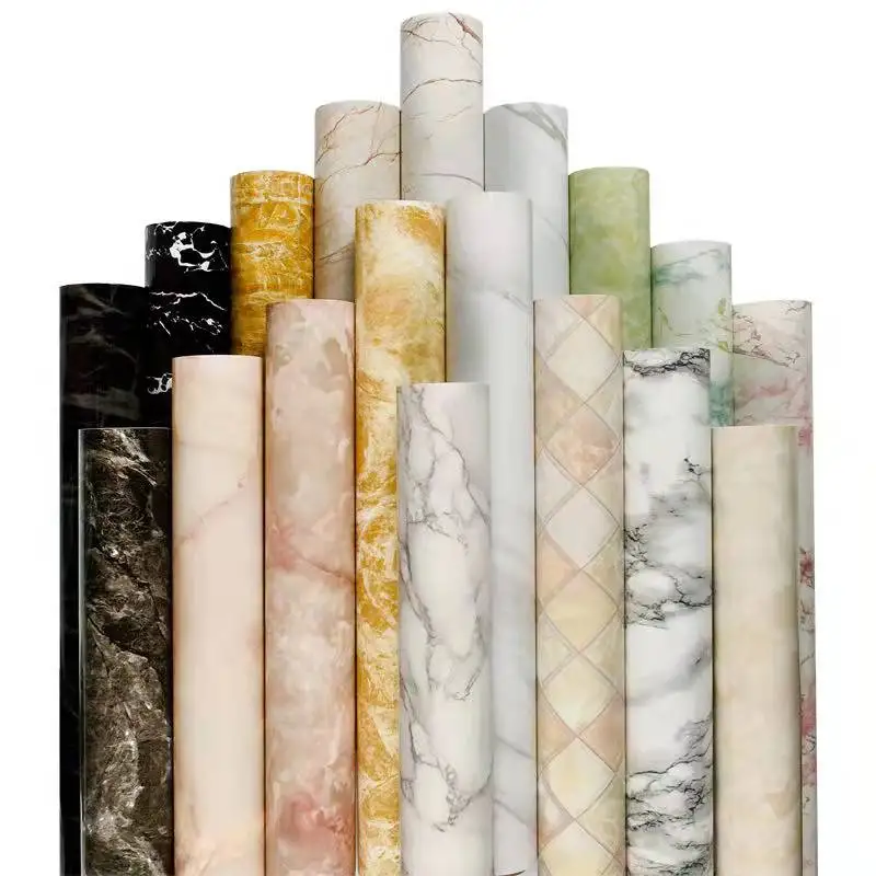 

Marble Vinyl Self-adhesive Wallpaper for Walls In Rolls Kitchen Livingroom Bathroom Waterproof Wallstickers Peel and Stick Decor