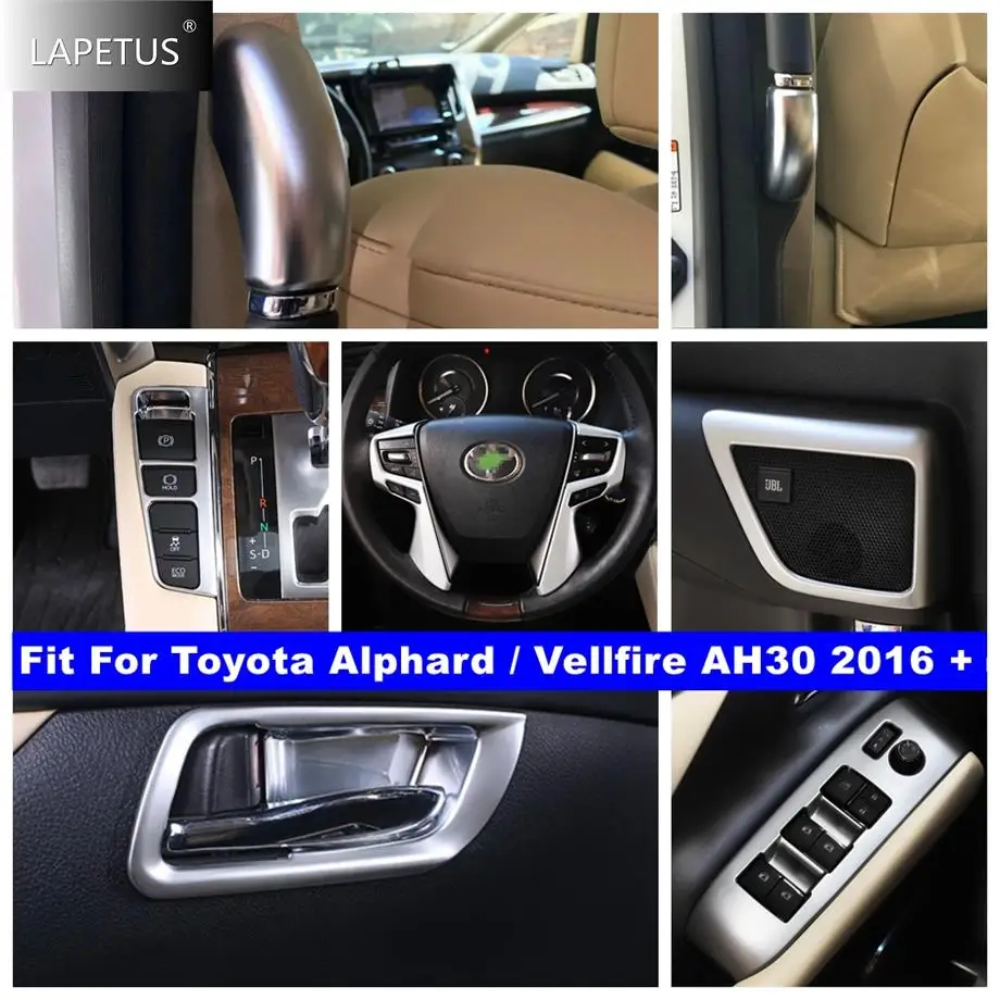 

Car Door Speaker / Window Glass Lift / Steering Wheel Cover Trim For Toyota Alphard / Vellfire AH30 2016 - 2021 Matte Interior