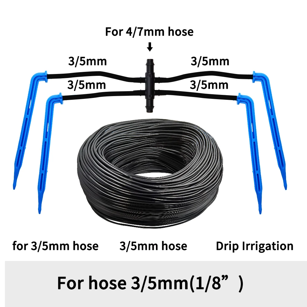 Drip Irrigation Kits Garden Automatic Watering System 4-Way 3/5mm 2-Way Drip Arrow Transmitter Potted Plant 10/20set Greenhouse