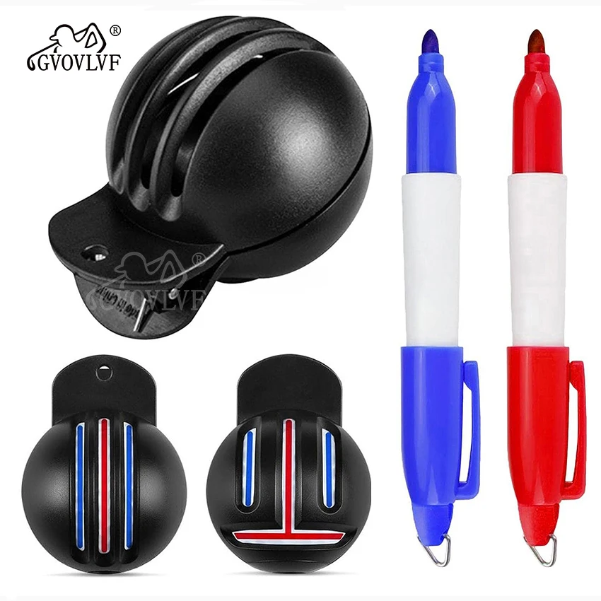 펜이 있는 골프 마커 도구 스텐실 시트, 골프 공 스크라이버, 골프 공 라인 마..