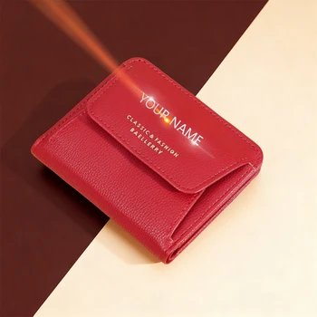 Portafoglio da donna con incisione di nome Porta carte alla moda Nuovi portamonete corti da donna Mini portafoglio piccolo di alta qualità per donna