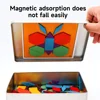 Wooden Magnetic Tangram Puzzle Toy for Kids Montessori  Educational Development Early Learning Child Geometry Kids Puzzles 2