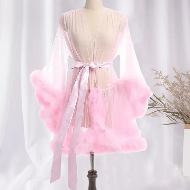 104422-44e61a.jpg Femme pure Shapewear Robes mode à manches longues en peluche épissé mince Lingerie femmes à lacets érotique Midi longues Robes Sexy