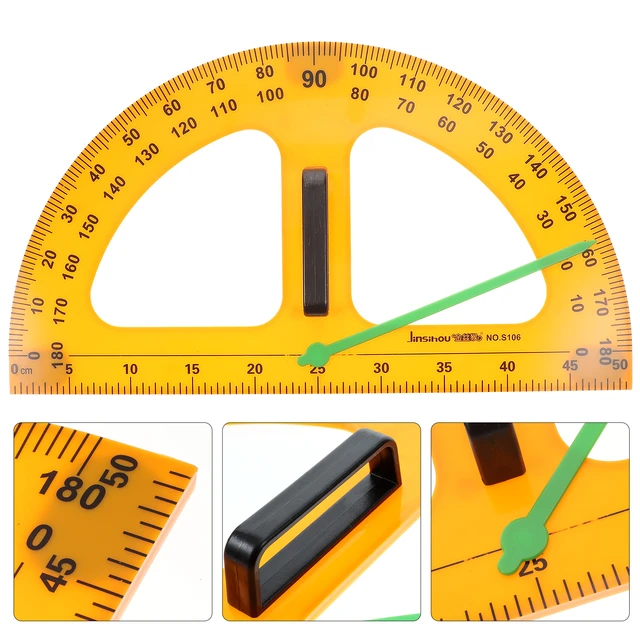 Math Geometry Ruler Teaching Supplies Angle Measurement Measuring Rulers Tool for Blackboard White Board Classroom Teachers Drawings , 1 Piece