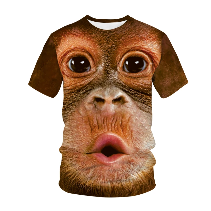 Summer Tshirts 3D Print Funny Animal Monkey Gorilla Men Women Unisex T-shirt Casual O-neck Short Sleeve kids Oversized Tshirt