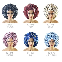 New Large Satin Bonnet Silk Night Sleeping Cap With Head Tie Band Bonnet Edge Wrap For Women Curly Braid Hair 2