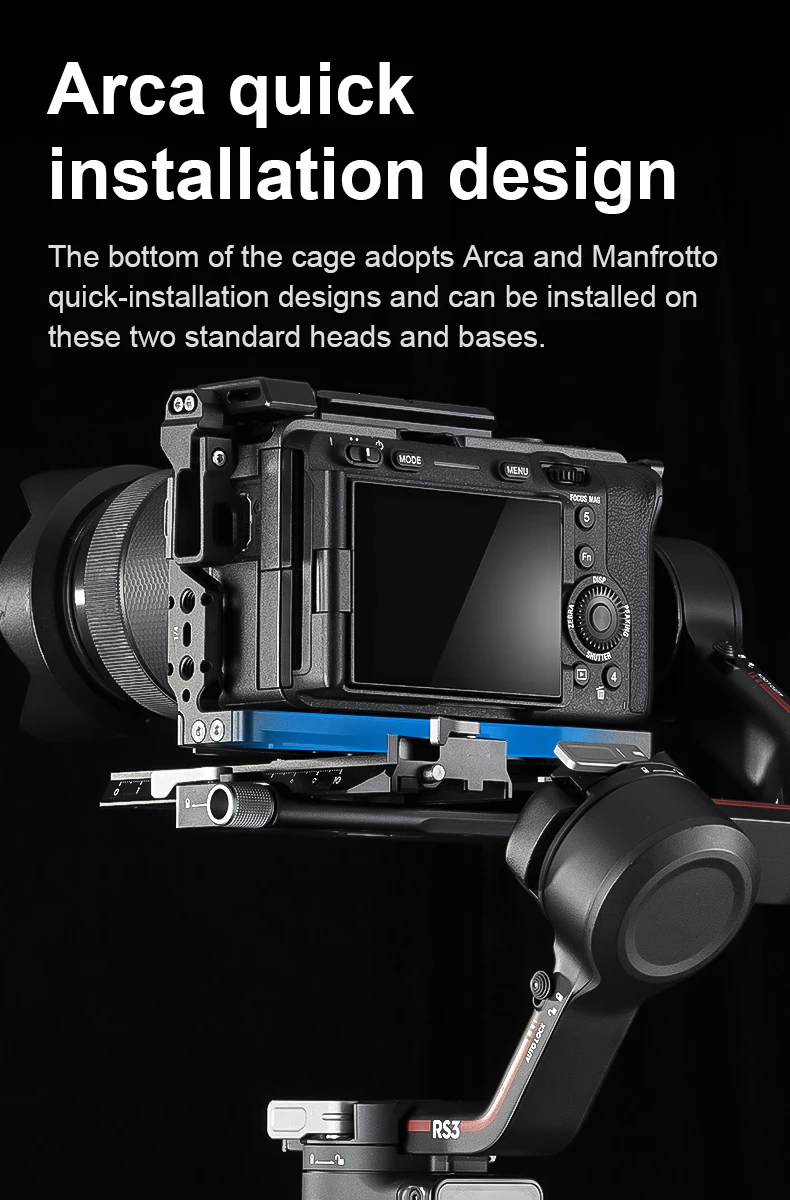 Camera Full Cage for SONY FX3/FX30 with Multiple Expansion Holes Aluminum Alloy
