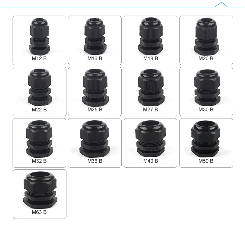 1PCS Weiß Schwarz Wasserdichte Kabelverschraubung IP68 Nylon Befestigung Kunststoff Stecker Kunststoff Kabel Eintrag M25/M27/M30/M32/M36/M40/M50/M63 – Detail 3