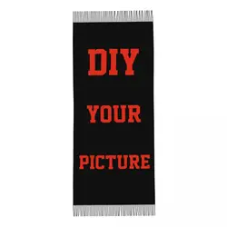 DIY Your Picture Scarf for Womens Winter Warm Pashmina Shawls and Wrap Customized Long Shawl Scarf for Ladies