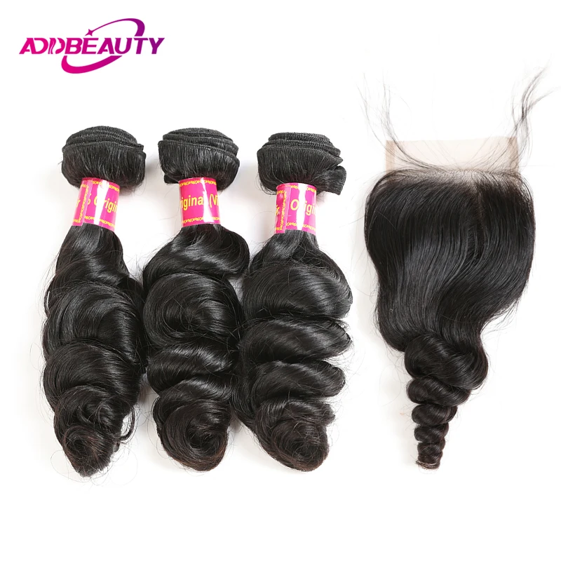 

3/4pcs Loose Wave Raw Virgin Human Hair Bundles With 5x5 Lace Closure Wavy Brazilian Virgin Human Hair With 13x4 Frontal Natural