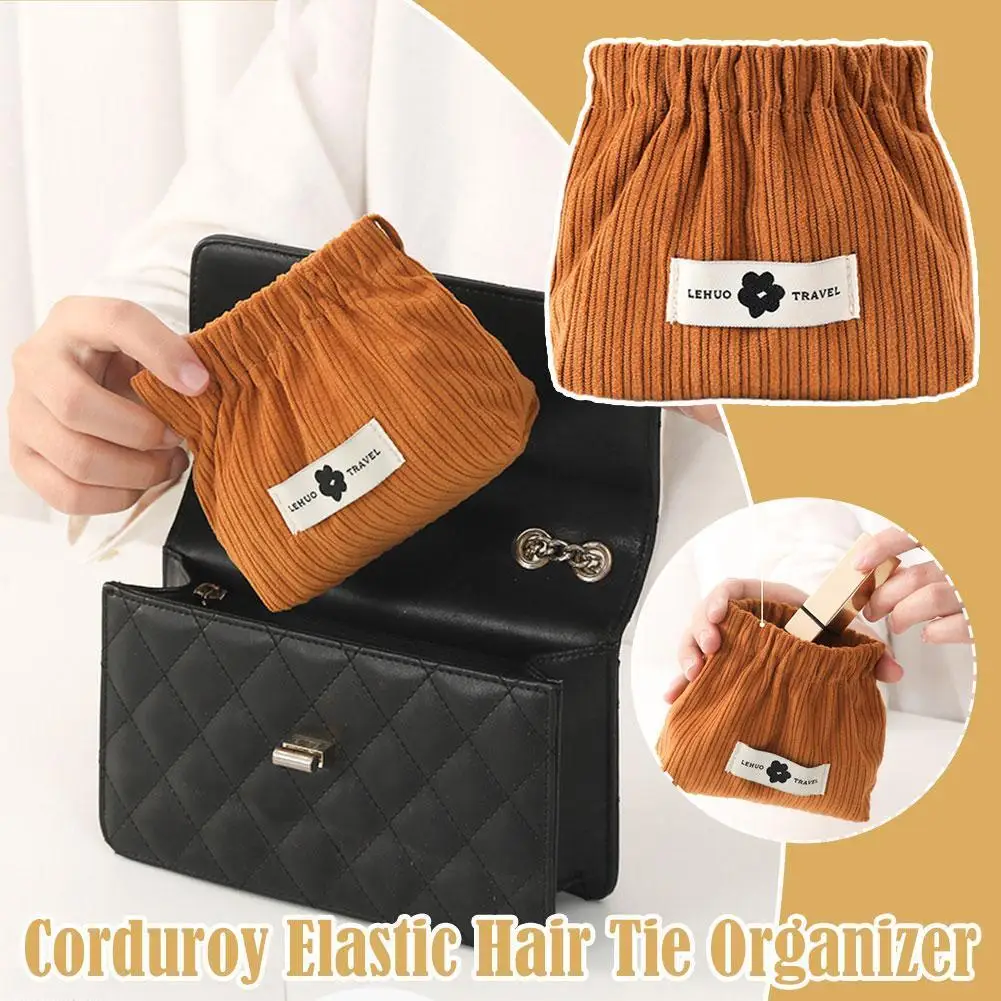 

Corduroy Elastic Storage Bag Handbags Hair Tie Organizer For Women Envelope Cosmetics Storage Bag Lipstick Bag new