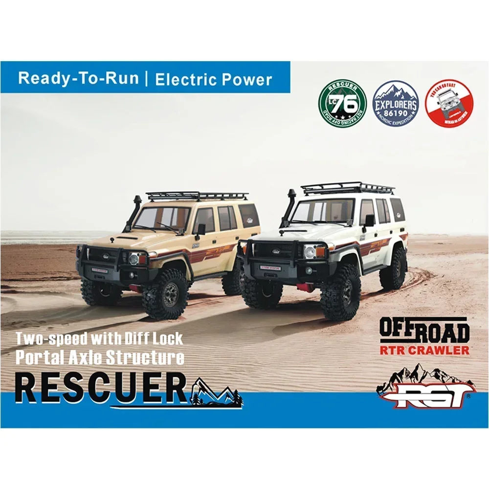 RGT EX86190 Rescuer Simulation LC76 4WD RTR Two-Speed Shift 1/10 RC Electric Remote Control Model Car Adult Children Toys 2