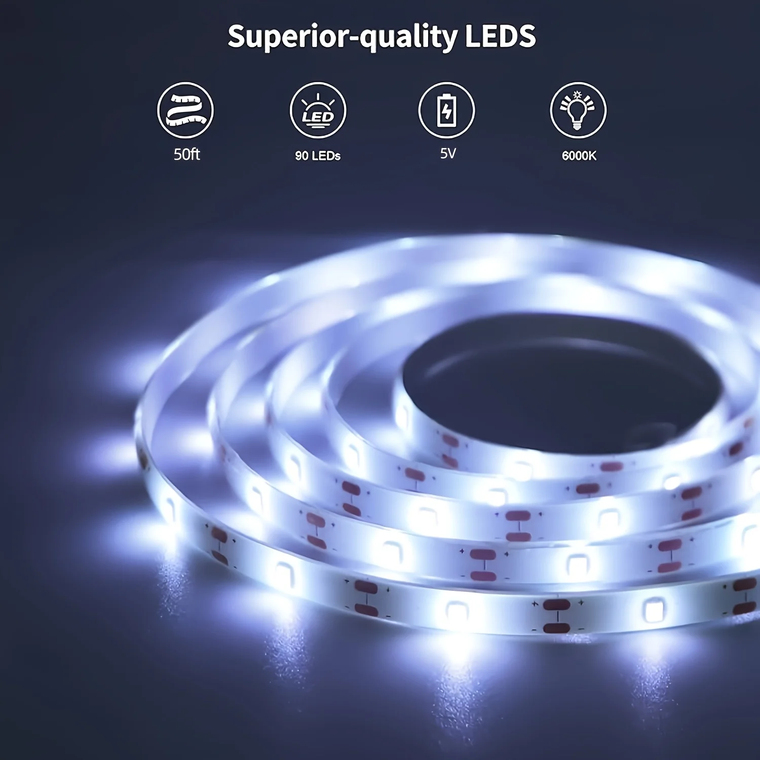 รูปสินค้า แถบไฟ LED สีขาว 5V ขนาด 1-10 เมตร ติดตั้งง่าย