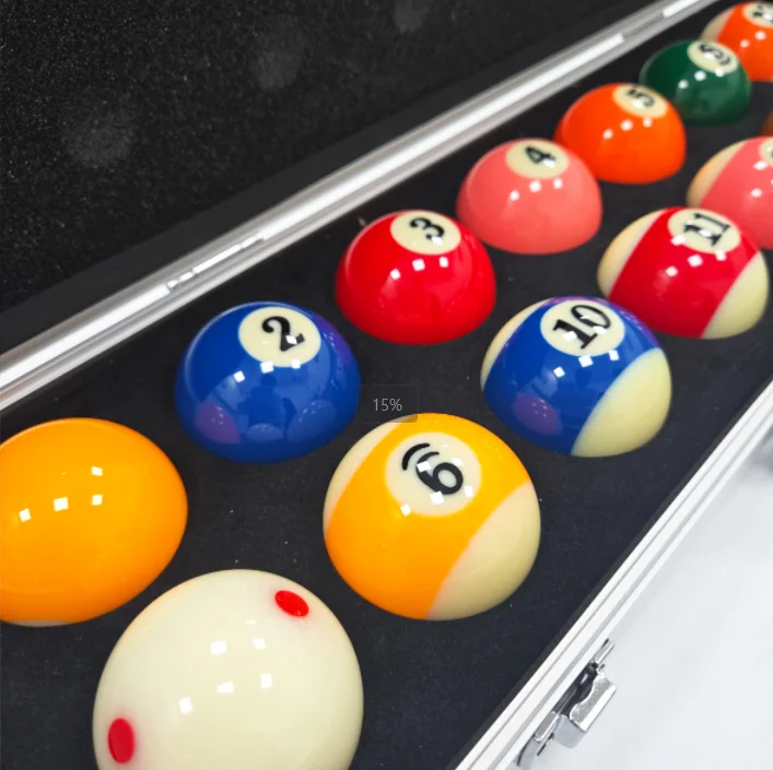 Premium Customizable 50.8MM Color and 48MM White Resin Pool Balls Set Snooker & Billiard Balls With Box for Sports Use