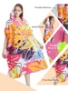 Surf Poncho Towel Poncho Quick-Dry Towel Hoodie Microfiber Beach Robe Changing Poncho Swim Towel Beach Poncho For Adults (A19) 2