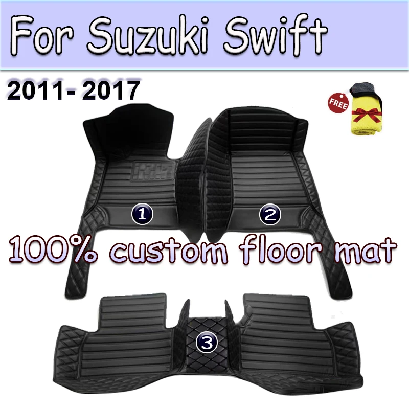 

Кожаные автомобильные коврики для Suzuki Swift AZG412 413D 414 2011 ~ 2017 5door, водонепроницаемые коврики, автомобильный напольный ковер, коврик, аксессуары для автомобиля