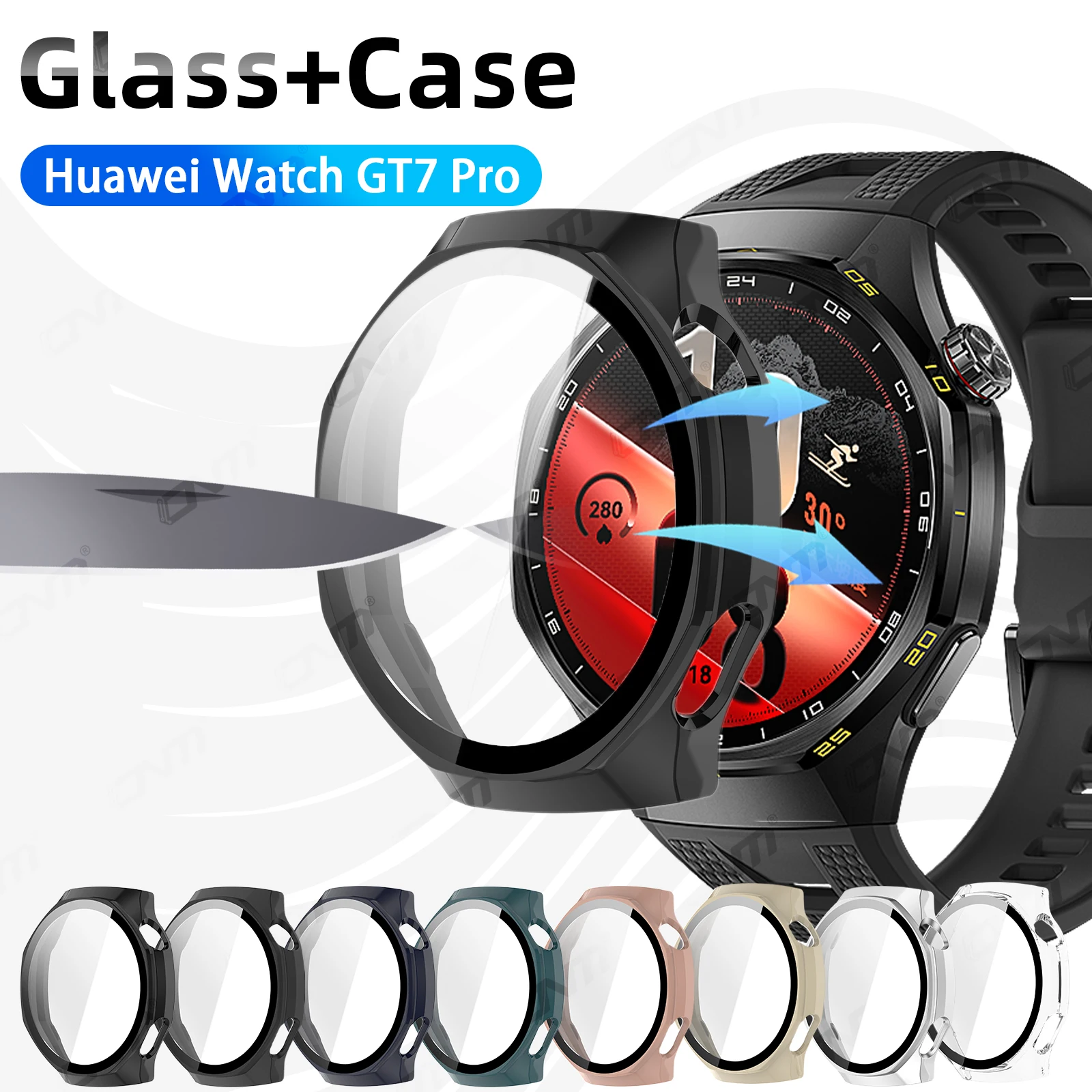 Premium Tempered Glass Screen Protector & Durable Protective Bumper for Smartwatch – Anti-Scratch, Hard PC Casing