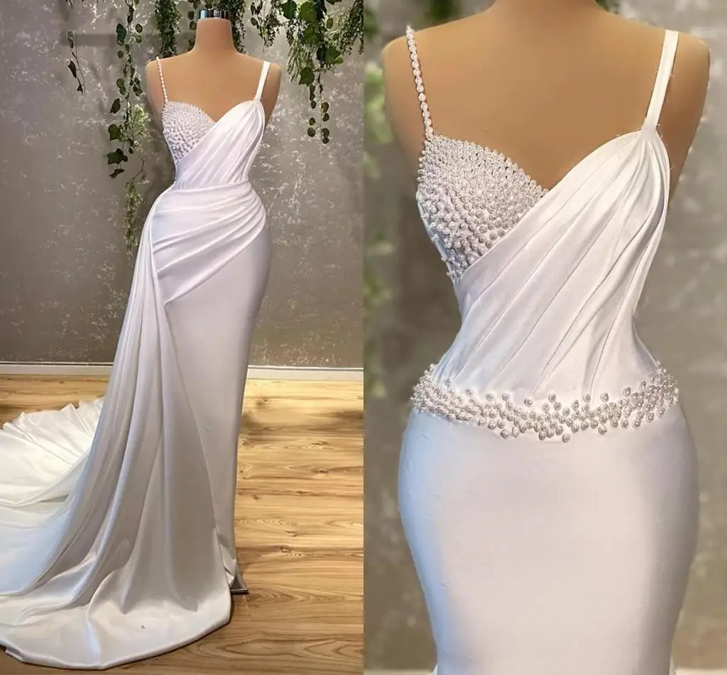 

Женское атласное платье-Русалка It's yiiya, черное пляжное платье на тонких бретельках с блестящими жемчужинами на лето 2019