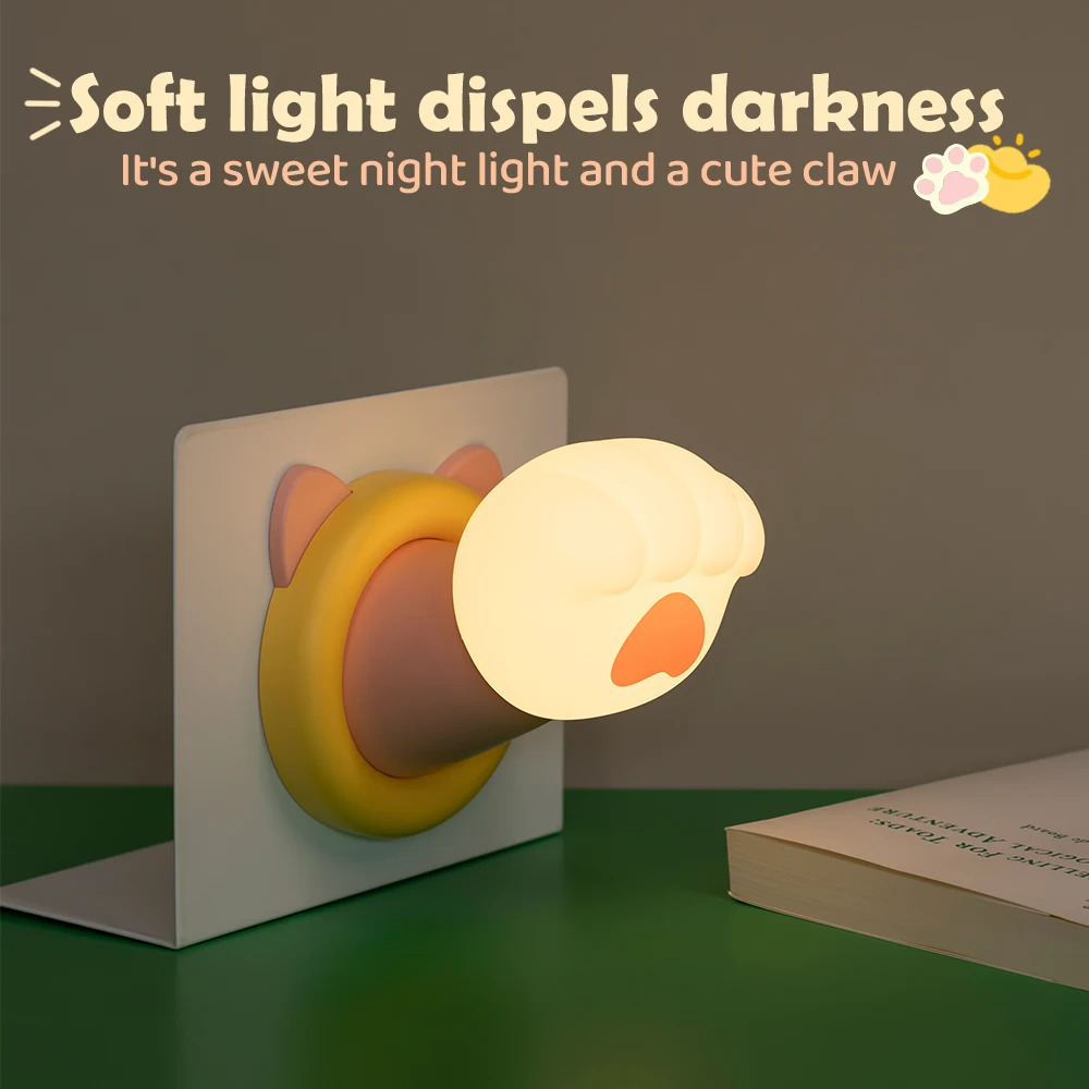 Lovely Clapping Hand Night Light Rechargeable Sleeping Nightlights Timing Touch Sensor Beside Lamp for Baby Child