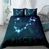 Aquarius Sign Zodiac Bedding Set King Queen Double Full Twin Single Size Duvet Cover Pillow Case Bed Linen Set 6