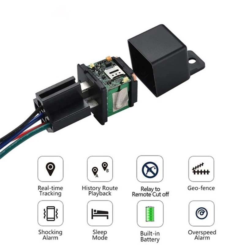 built-in relay car GPS tracker motorcycle vehicle tracking device remote control engine cut-off free application app
