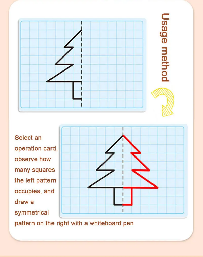 Kids Lattice Symmetrical Drawing Graphics Puzzle Toys Creative Concentration Train Tracing Painting Cards Children Teaching Aids 5