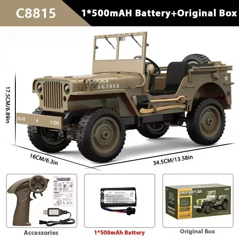 JHD FOR JJRC C8815 Rc Car 1941 JEEP WILLYS 2.4g 4wd RTR