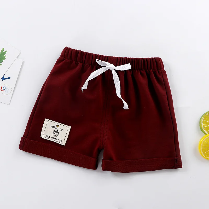 Kids Shorts 2pcs Cotton Summer Kids Shorts Boys Girls Solid Color Short Baby Cartoon Casual Pant Children Short Pant Sport Clothing Outwear