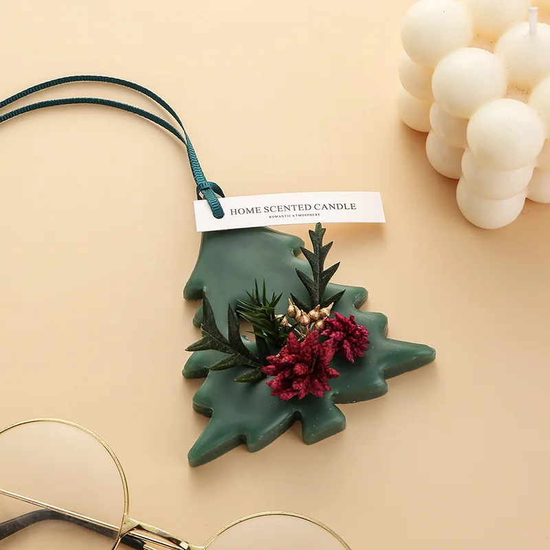 Christmas Aromatherapy Wax Tablets Christmas Trees Solid Fragrance Air Freshener Wardrobe Deodorant Hanging Scented Tablets Gift