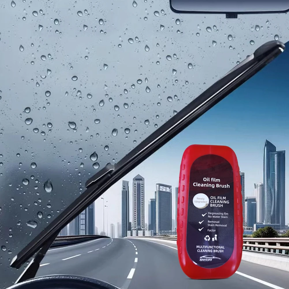 Car Window Glass Cleaner Removes Dirt Car Glass Sponge Cleaning Brush Windshield Oil Film Cleaner Auto Oil Film Remover