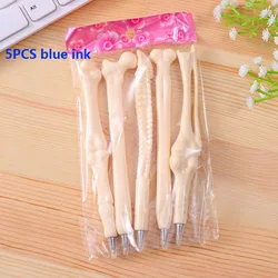 Set of 5 Lifelike Bone - Shaped Ballpoint Pens - Novelty Writing Supplies Gift (5PCS blue ink)
