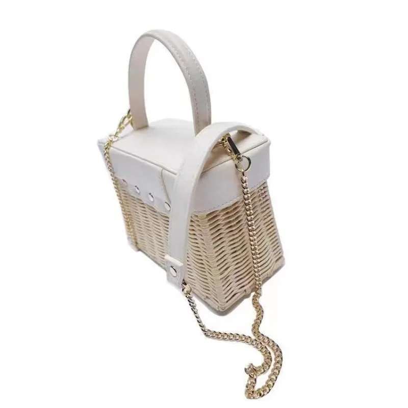 Summer women's handbag art imitation rattan woven grass woven bag, mobile phone key storage handbag 5