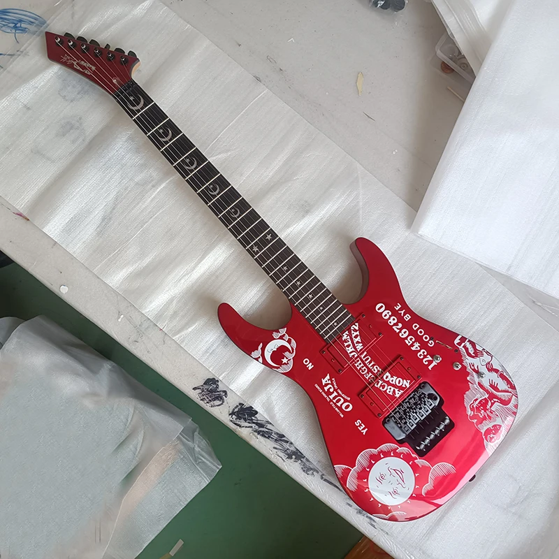 Chitarra Elettrica Silver Pink Hk Hamett Kh-2, Floyd Rose Vibrato Bridge, Lock String Nut, Chitarra A Trasferimento D'Acqua