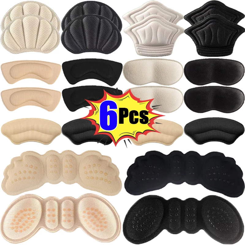 

3Pairs Feet Care Heel Stickers Women's Adjustable Shoe Pads Insoles Adhesive Back Foot Protect Inserts Anti-wear Cushions Patch