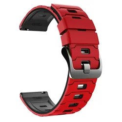 Premium 22mm Silicone Sports Watch Band - Versatile Design, Multiple Color Options - 1pcs 22mm (Red Black)