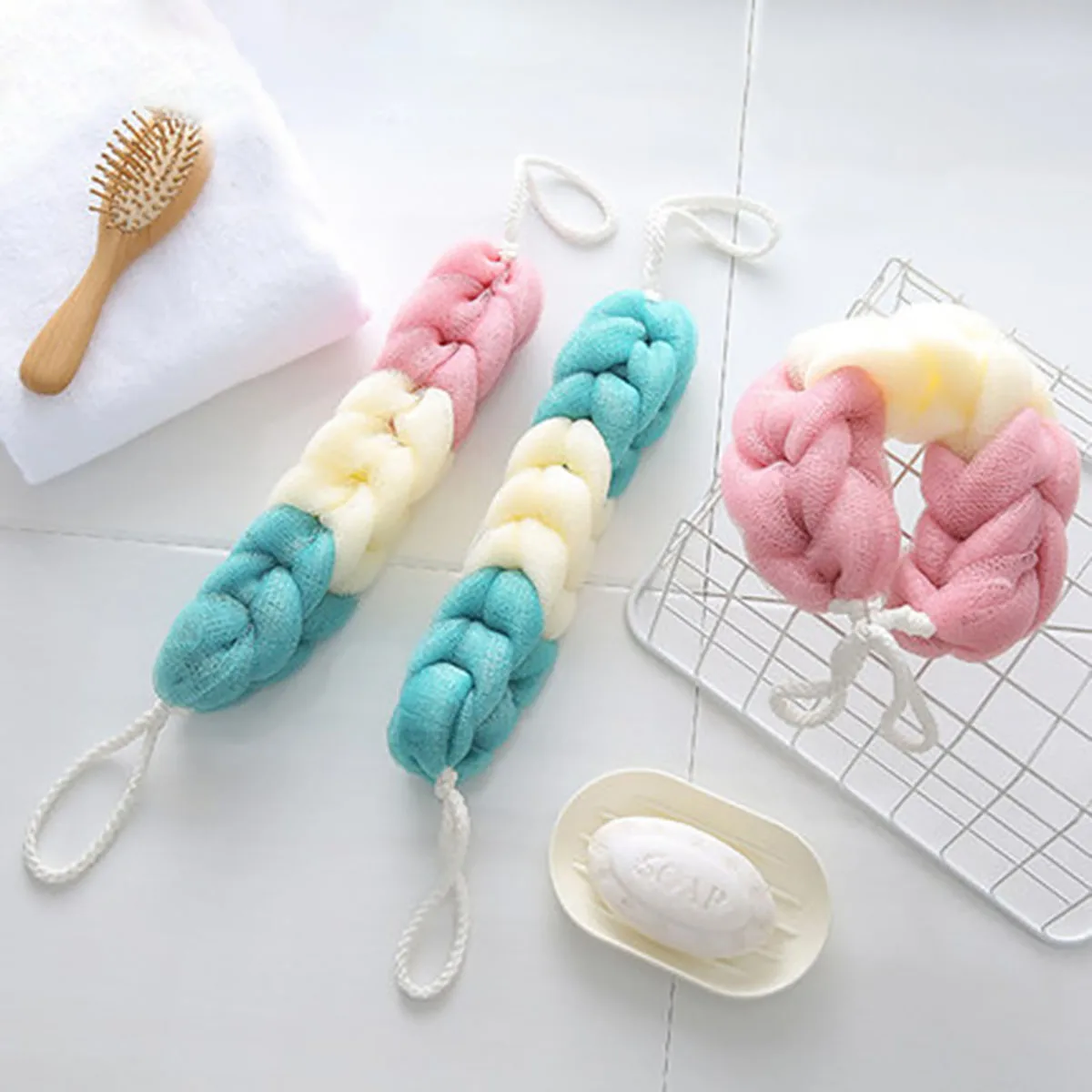 Vibrant Bath Essentials Set: Colorful Bath Balls, Exfoliating Strips & Luxurious Towels