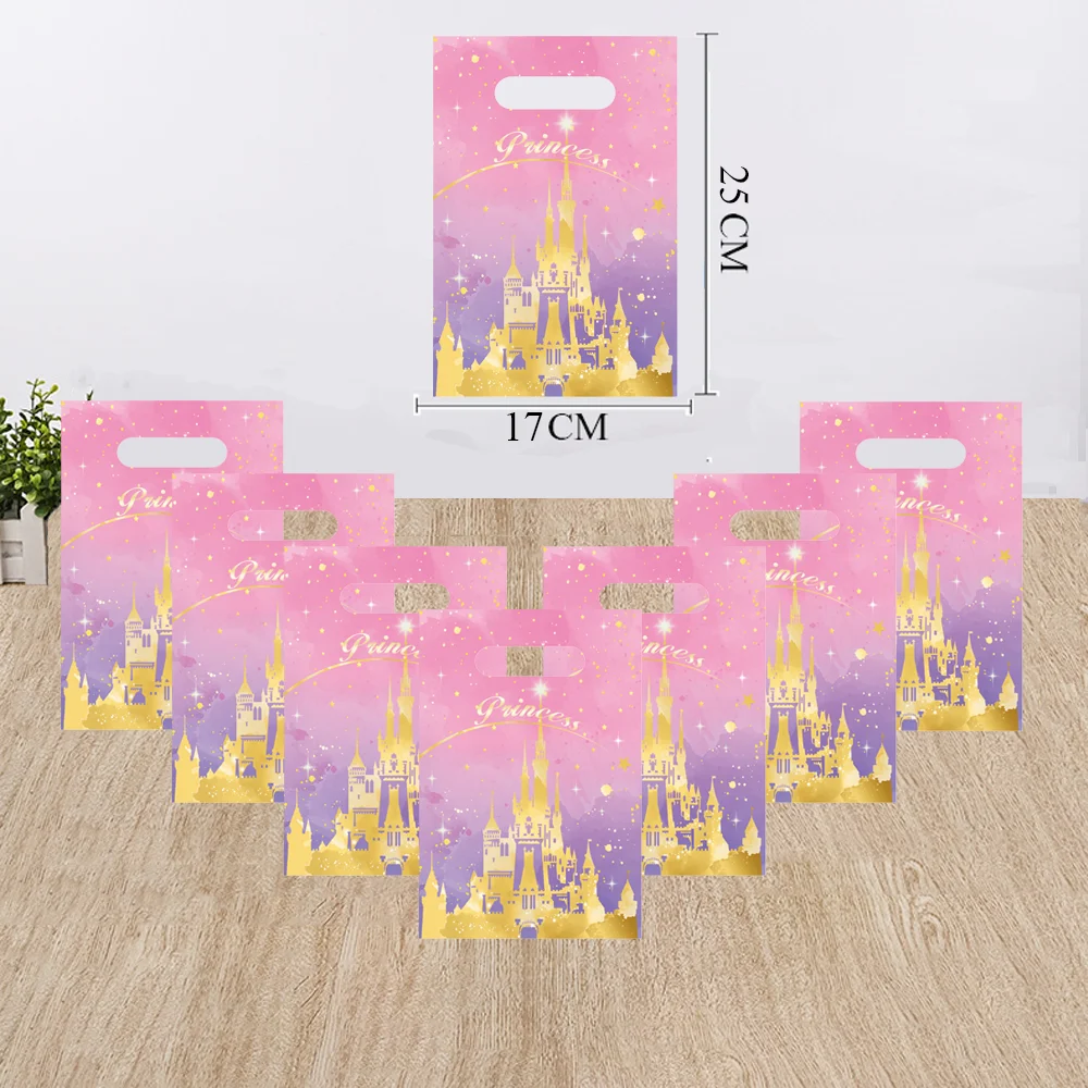 Rosa Schloss Geschenktüten Geburtstagsdekoration Schloss Goody Keks Paket Süßigkeitentüte Babyparty Kind Mädchen Gefälligkeiten Geschenk Partyzubehör