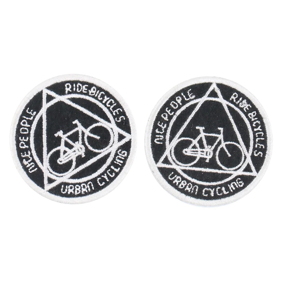 

Round Urban Cycling Sport Bicycle Biker Patches Embroidery Sport Applique Stickers Badges Iron on Transfers for Clothing Parts