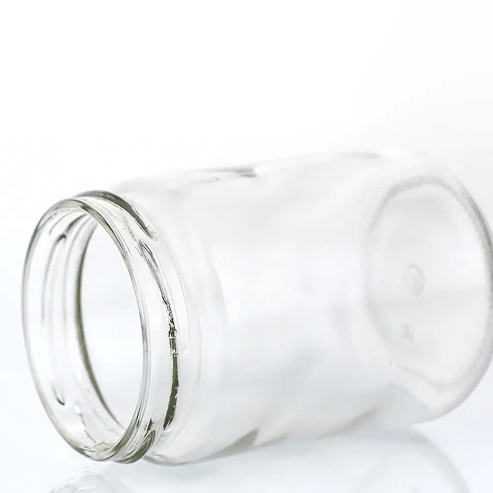 1Pcs with Black Airtight Lids Glass Jar Kitchen Round Mason Jar Food Storage 100ml 150ml 195ml 240ml Canning Containers 5