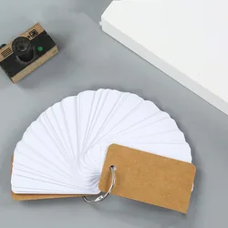 Colorful Loose-Leaf Flash Cards for Study and Office Notes, 50-Pack (White)