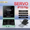 SERVO iP15 Flip 4 SIM Cards Mobile Phone Call Recording Speed Dial  FM Radio MP3 Player 2G GSM 2.4 inch Feature Fold Telephones 1