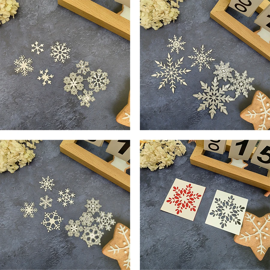 2025 neue Weihnachten Kristallkugel Winter Schneeflocke Metall Stanzformen für Sammelalbum Karte, Der Messer Form Klinge Punch Schablone