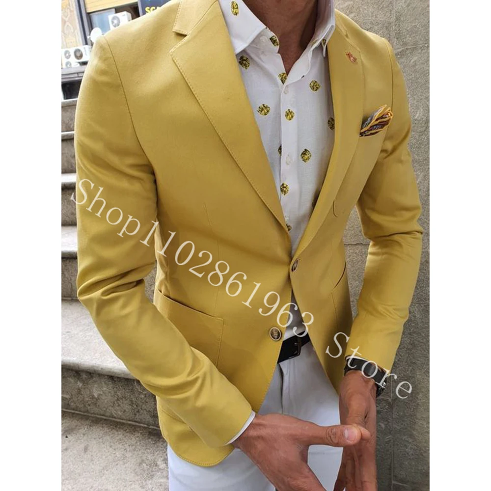 2023 New Fashion Men Suits Slim Fit Notched Lapel Two Buttons 2 Pieces Casual Best Men Groom Tuexdos Blazer+Pants Costume Homme