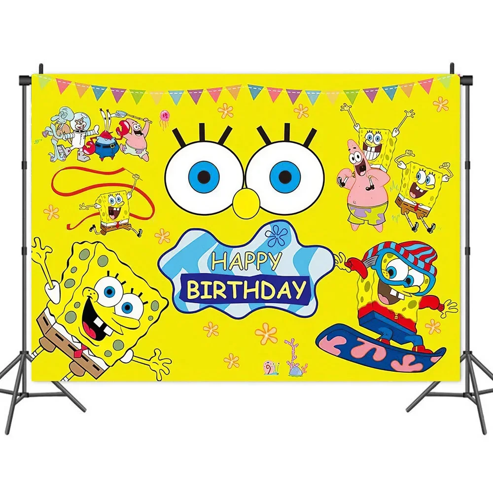SpongeBob SquarePants Patrick Star Theme Vinyl Background Photography Wall  Hanging Children's Birthday Party Photo Decoration - AliExpress