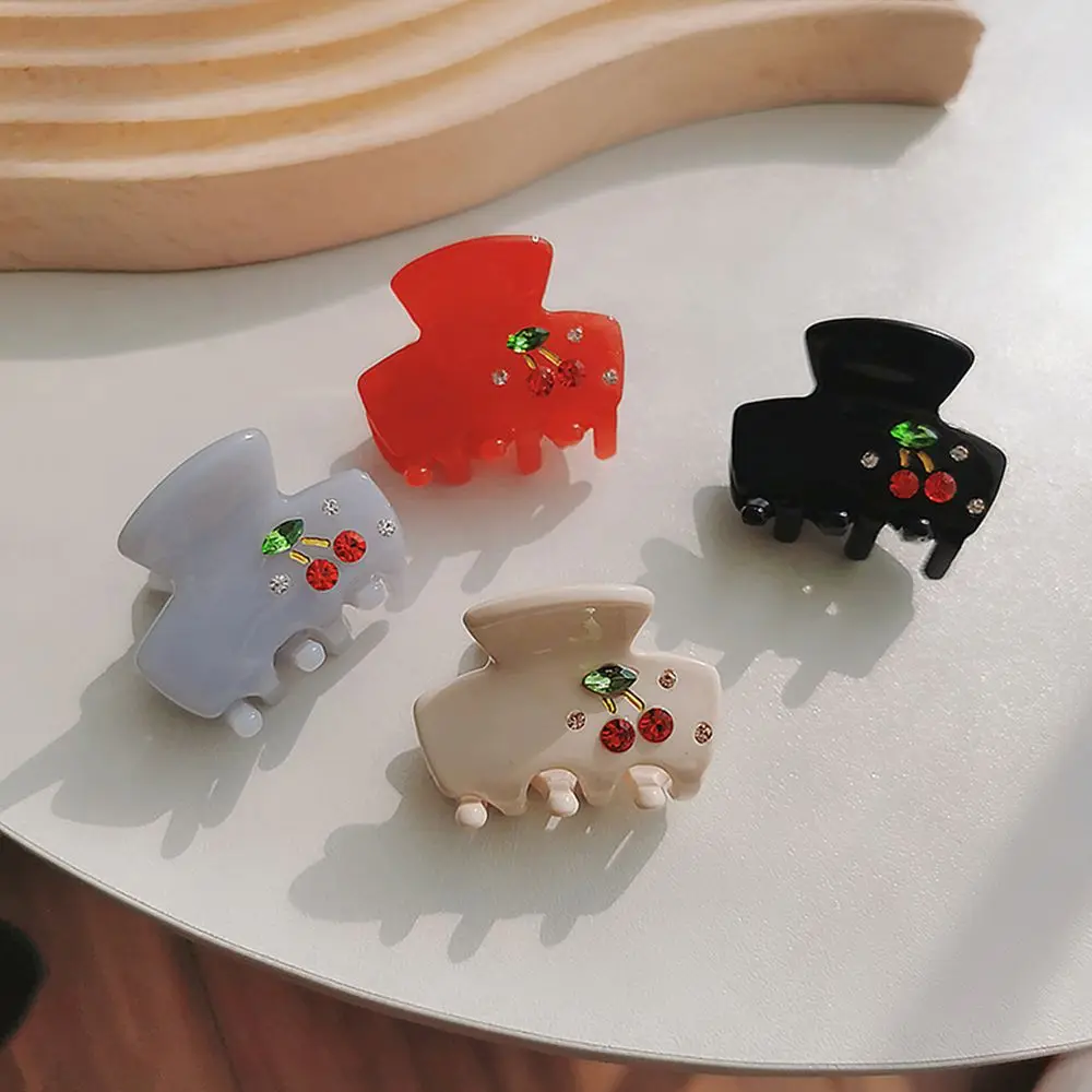 

Romantic Rhinestone Hair Accessories Korean Headwear Women Hairpin Hair Claws Cherry Hair Clip