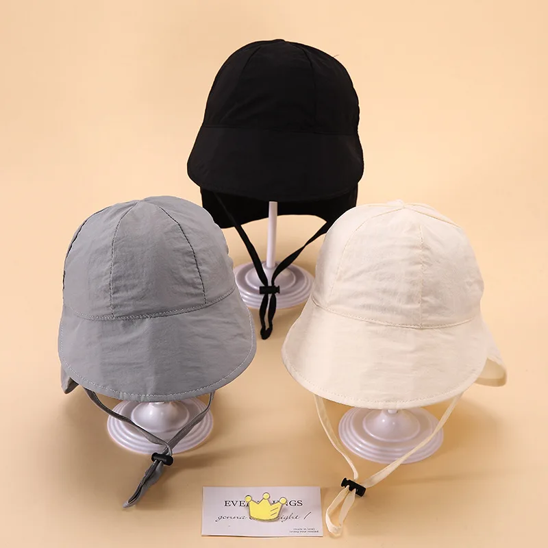 Summer Toddler Sun Hat with Shawl Soft Brim Quick Dry Outdoor Activities Cap for 1-3Y Boys and Girls Beach UV Protection Hat
