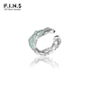 F.I.N.S 1PC Irregular Surface Enamel S925 Sterling Silver Ear Clip Texture Ear Cuffs for Non Pierced Ears Catilage Fine Jewelry 1
