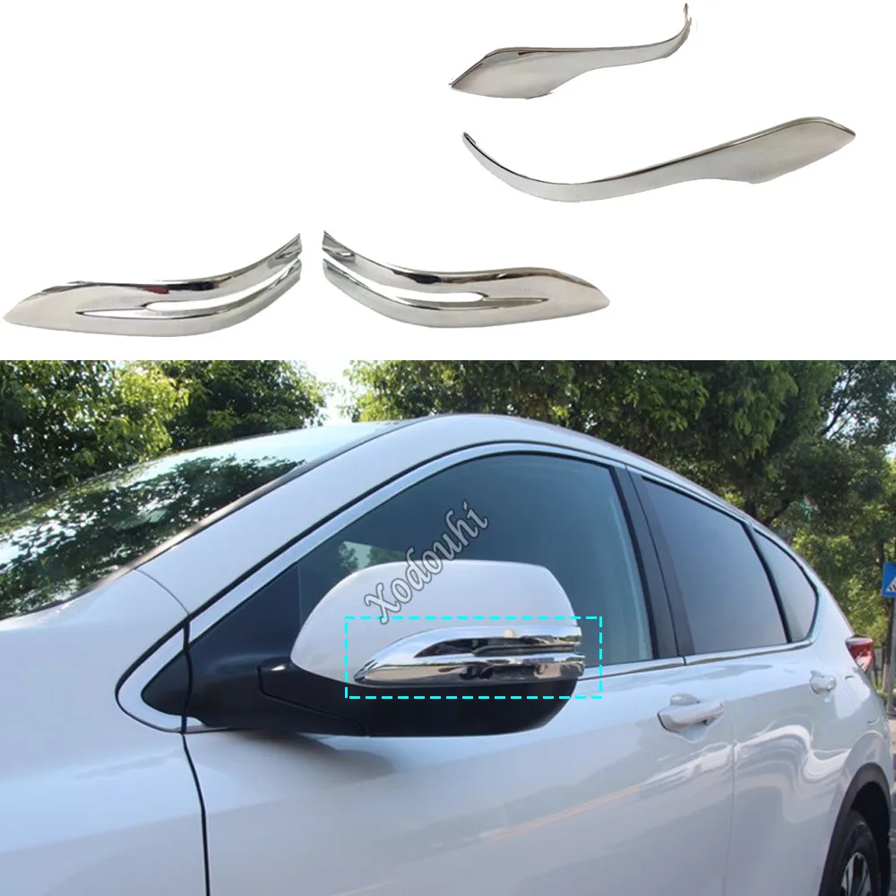 

Car ABS Chrome Rear View Rearview Side Mirror Cover Stick Trim Frame Lamp Eyebrow For Honda CRV CR-V 2017 2018 2019 2020 2021