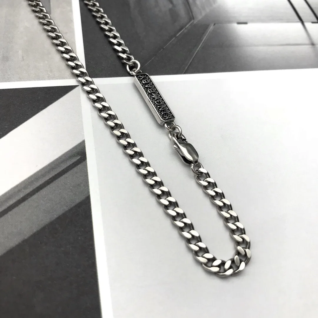 S925 Sterling Silver Hexawn Star Necklace Neutral Style Sweater Chain Simple Choker Couple Punk Boutique Jewelry
